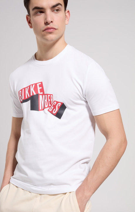 Men's slim fit print T-shirt, WHITE Men's slim fit print T-shirt, WHITE, hi-res-1